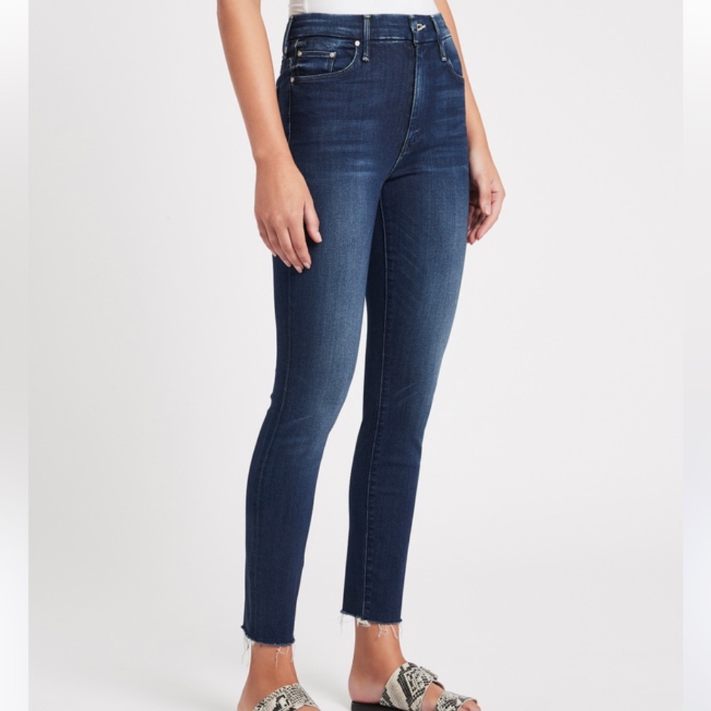 MOTHER High Waisted Looker Ankle Fray Skinny Jeans in Tongue & Chic size 29